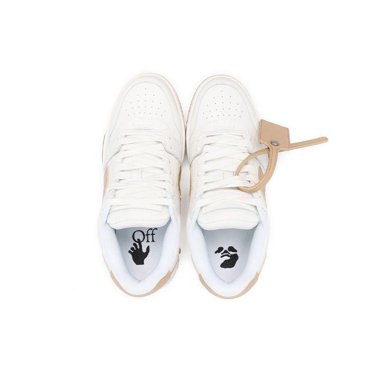 OFF-WHITE Out Of Office Calf Leather White Camel (Womens) Women Sneakers OWIA259F22LEA0010162