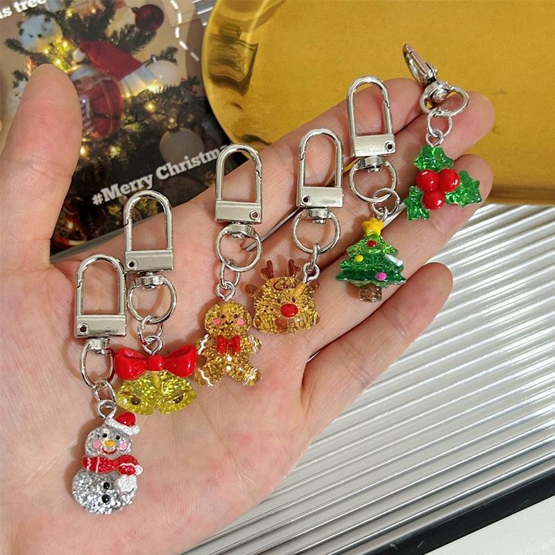 1PC Keychain Pendant Cartoon Hanging Ornaments Anti-Lost Christmas Mini Backpack Decoration Shinny Santa Claus