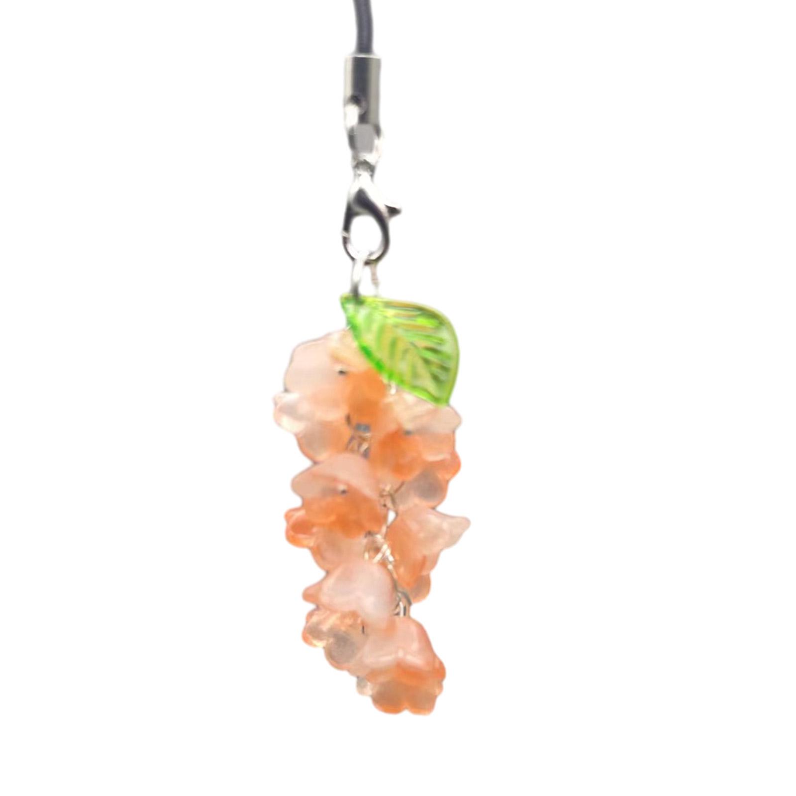 

Handmade Convallaria Phone Chain Sweet and Delicate Pendant Phone Straps Lanyard Phone Hangings Decoration Key Chain 1 оранжевый