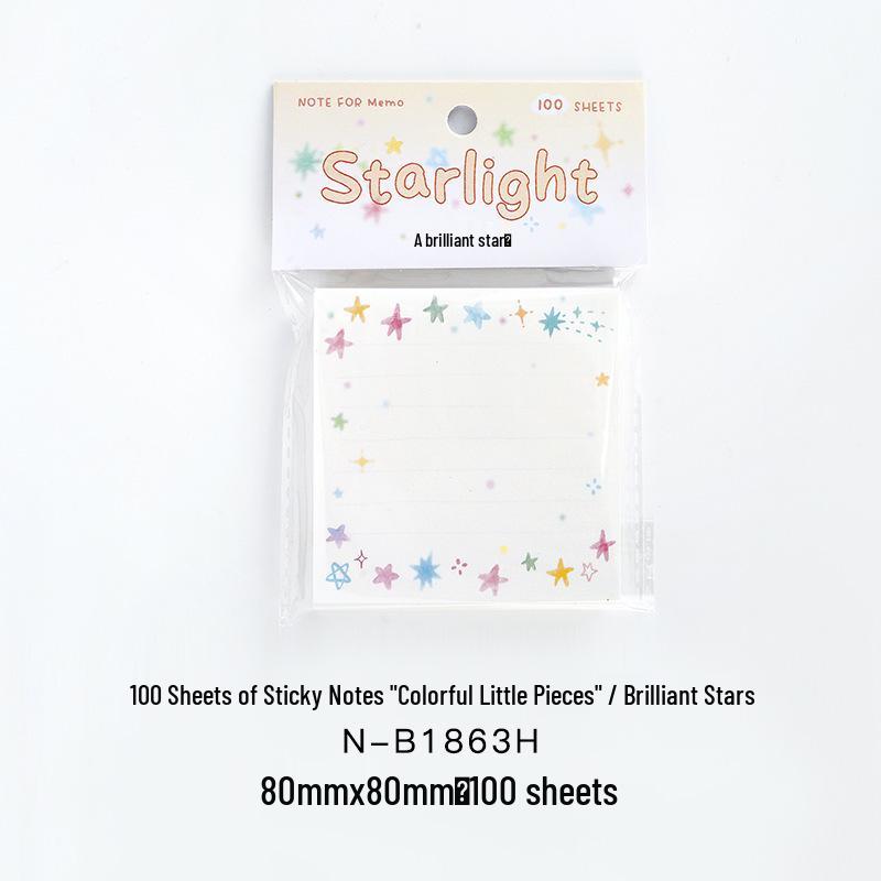 

100 Sheets Sticky Notes: Colorful Hand-Drawn Style, Perfect for Journals and Reminders