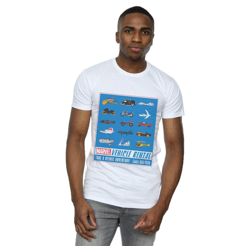 Marvel Mens Vehicle Rentals Colour T-Shirt