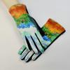 Oil Painting Print Touch Screen Gloves Thick Fleece Lining Art Printed Gloves  Retro Opera