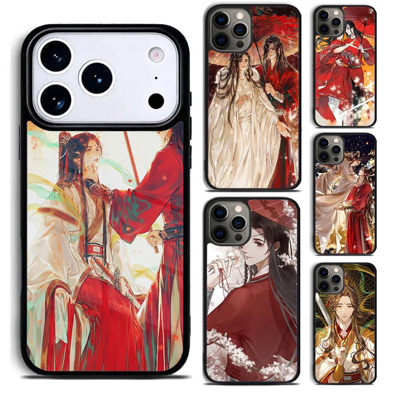 Chinese Style Tian Guan Ci Fu Phone Case For iPhone 17 16 15 14 13 12 11 Pro Max Plus 17Air Soft Silicone Cover