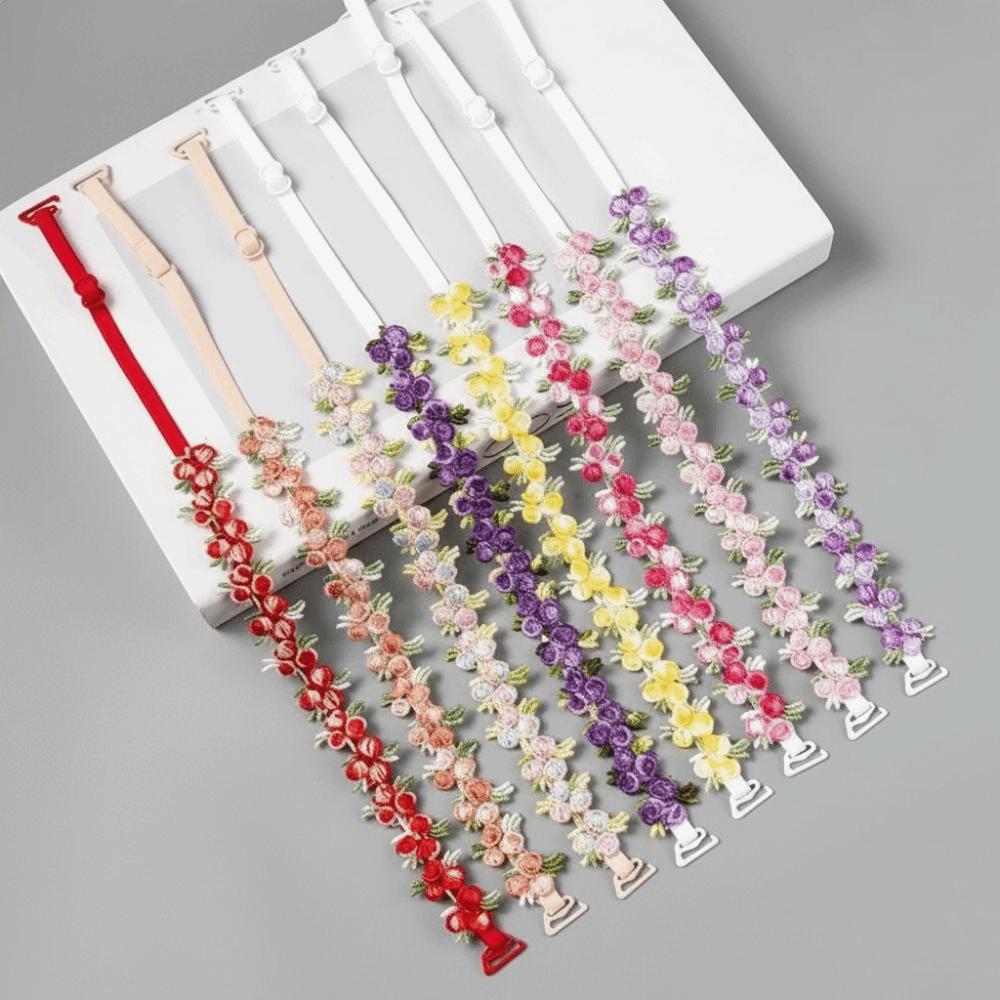 Elastic Floral Bra Straps Removable Lingerie Strap Belt Soft Shoulder Straps  Wedding Party Dress
