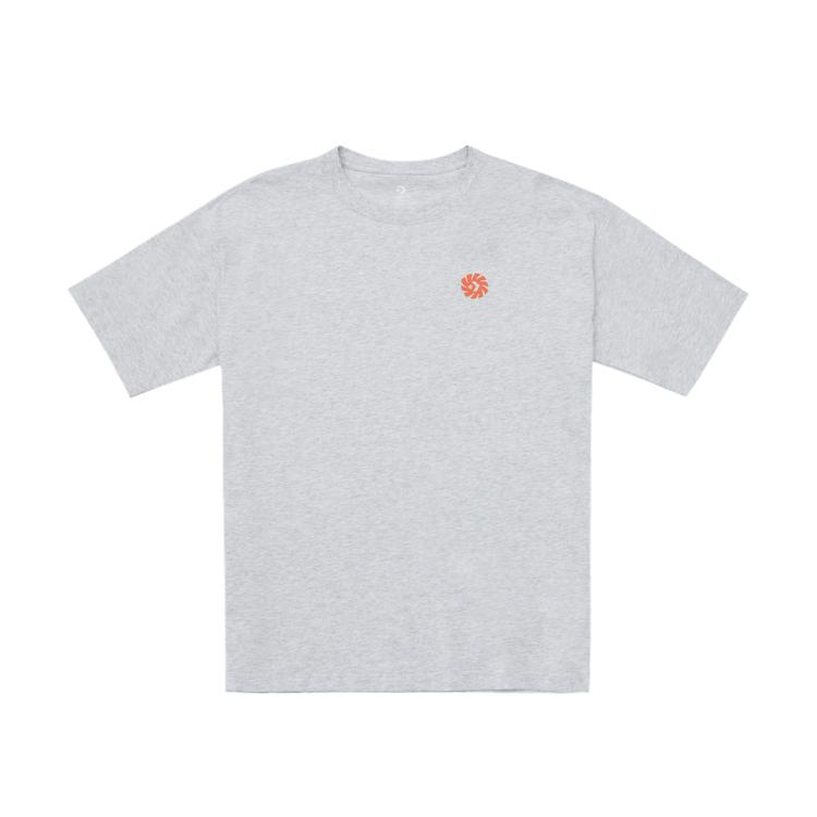 Converse T Shirts Unisex Gray Crew Neck Moderate Straight Fit UCK031-GGN M