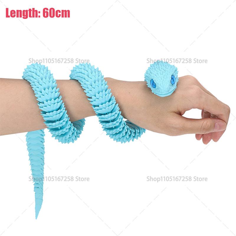 

60cm 3D Printed Luminous Snake Movable Joint Simulation Snake Action Figures Home Office Desktop Ornament Birthday Gifts