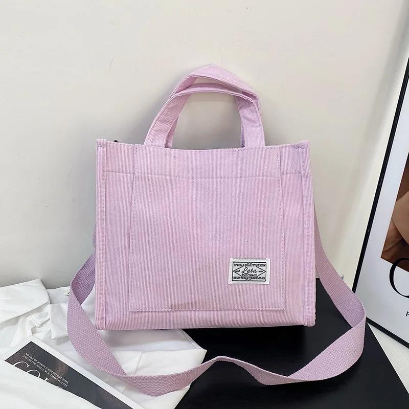 New Vintage Corduroy Tote Bag Retro Messenger Crossbody Bags Purse Casual Women Handbags Shoulder Bag Multiple Color Available