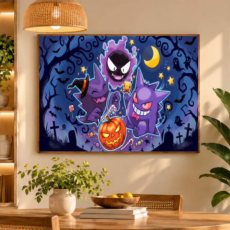 5D Diamond Painting Gengar Haunter Gastly DIY Full Drill Diamond Art Kit Home Decoration