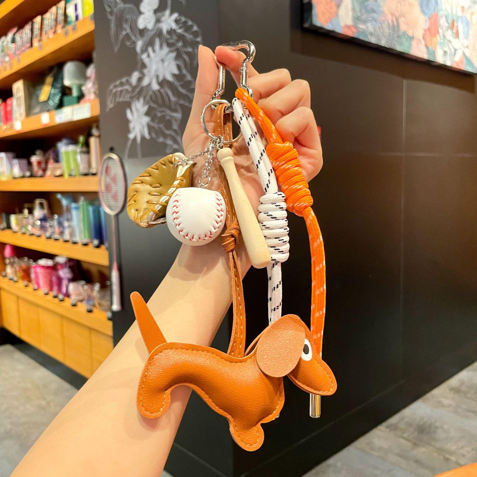 

1 шт. Милая плетеная веревочная сумка-подвеска, высококачественный рюкзак в виде таксы, подвесная сумка, аксессуары