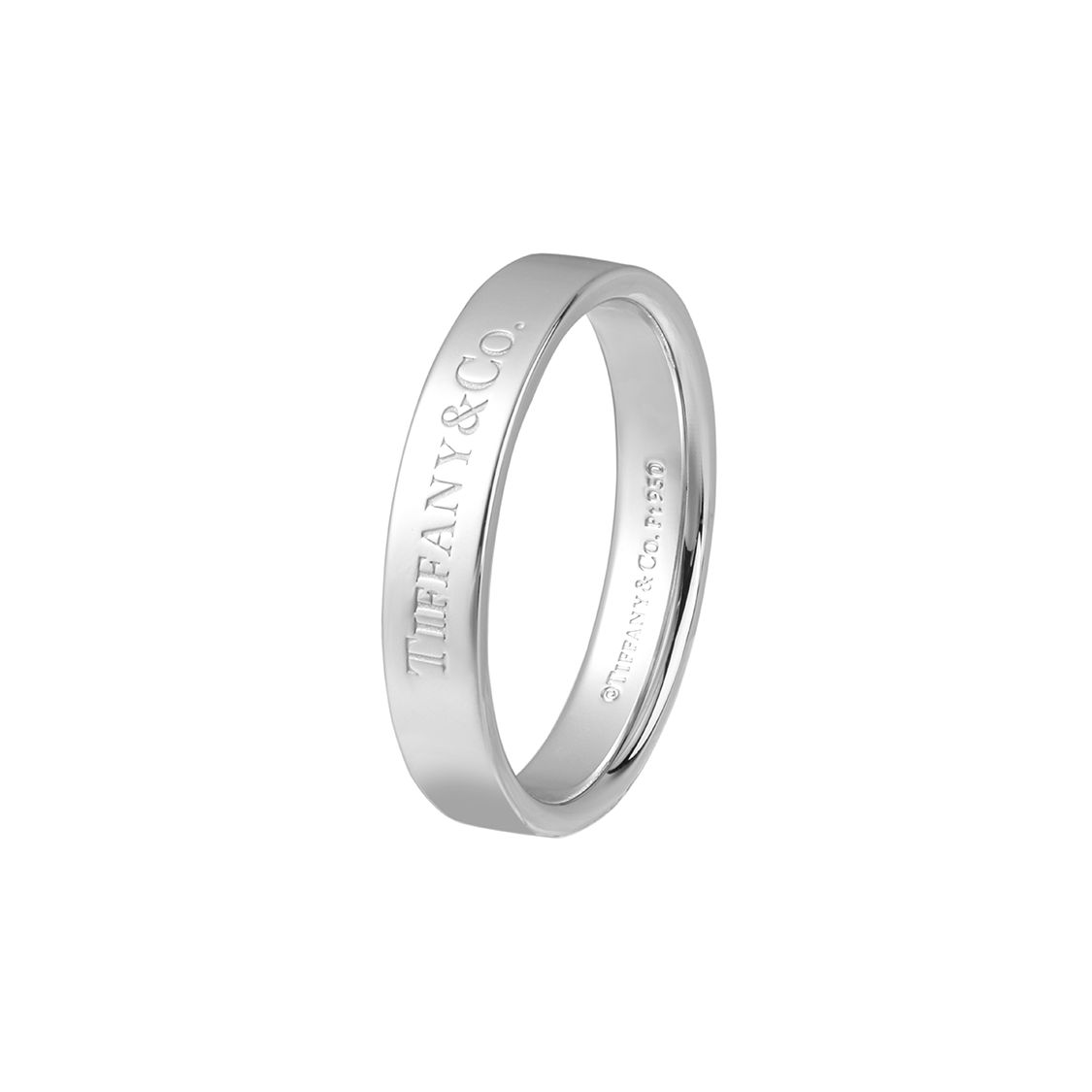 

Tiffany & Co. Платинове кільце з гравіюванням логотипу Унісекс кільця GRP08784 Box+Shopping Bag,7