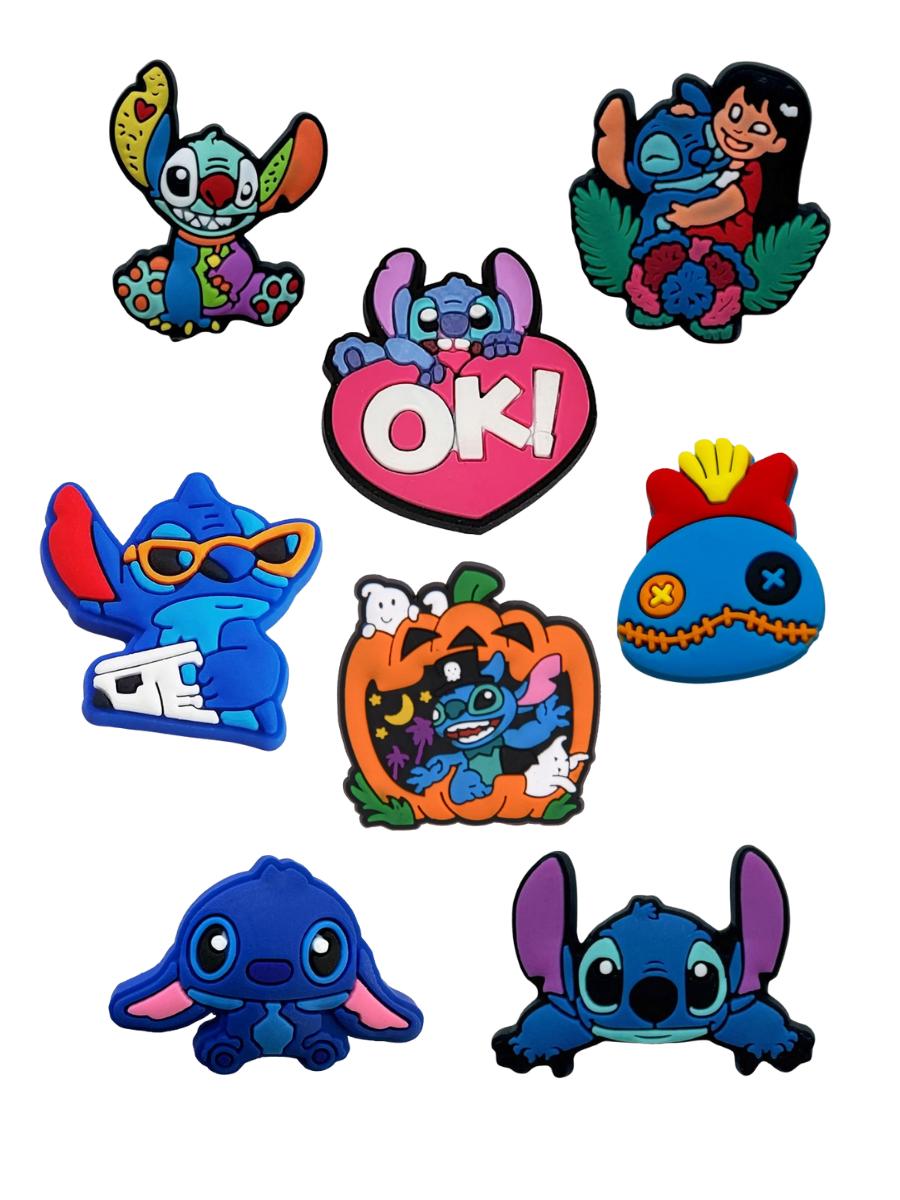 

Джибітси Стіч 3D Ліло і стіч Lilo & Stitch 8 шт аксесуари для взуття крокс прикраса різнокольоровий