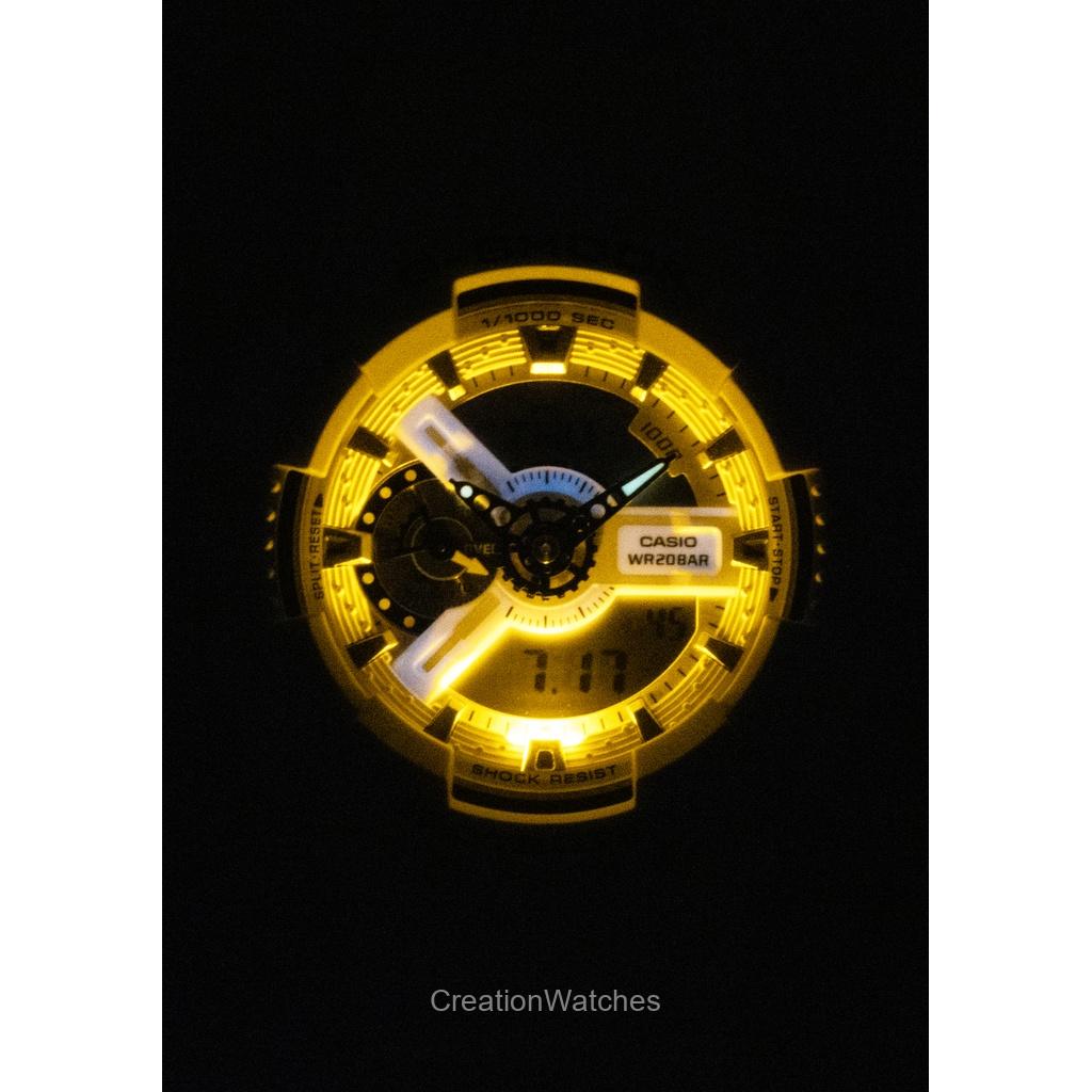 Casio G-Shock Analog Digital Harzarmband Weißes Zifferblatt Quarz GA-110HDS-7A 200M Herrenuhr