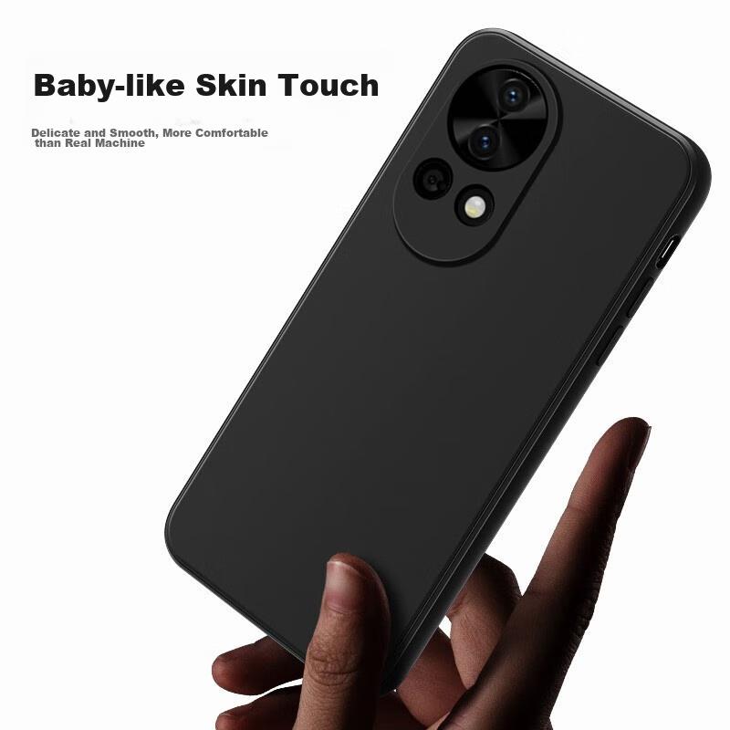 Phone Case for Huawei Nova 12 Pro, Protective Cover with Cloud-Like Silicone Lens Protection, Shockproof Soft Elegant BlackUpgraded Silicone