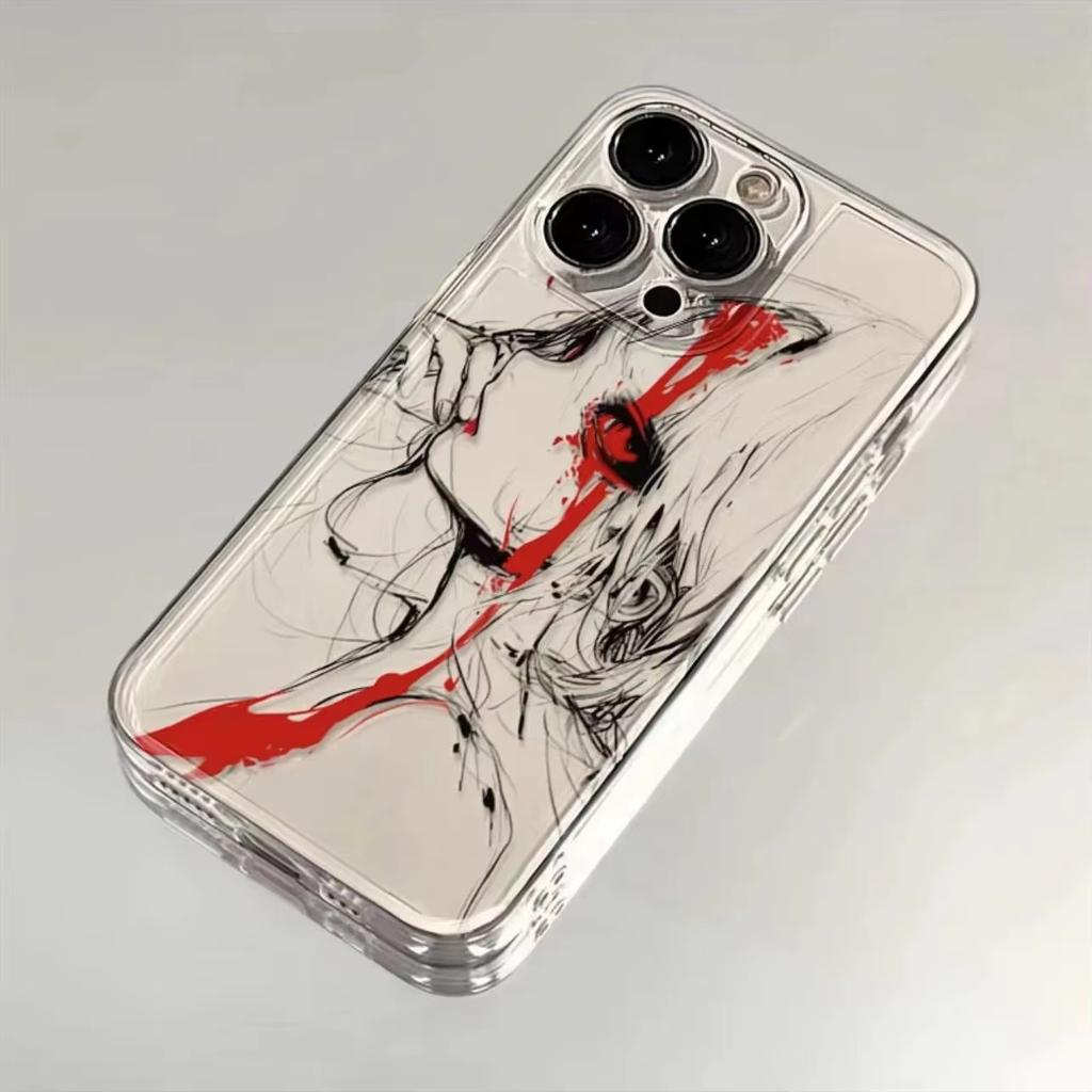 Japanese Punk Anime Girl Phone Case For Samsung Galaxy S26 S25 Ultra S24 S23 FE S22 S21 Plus S20 A73 Clear Bumper Cover