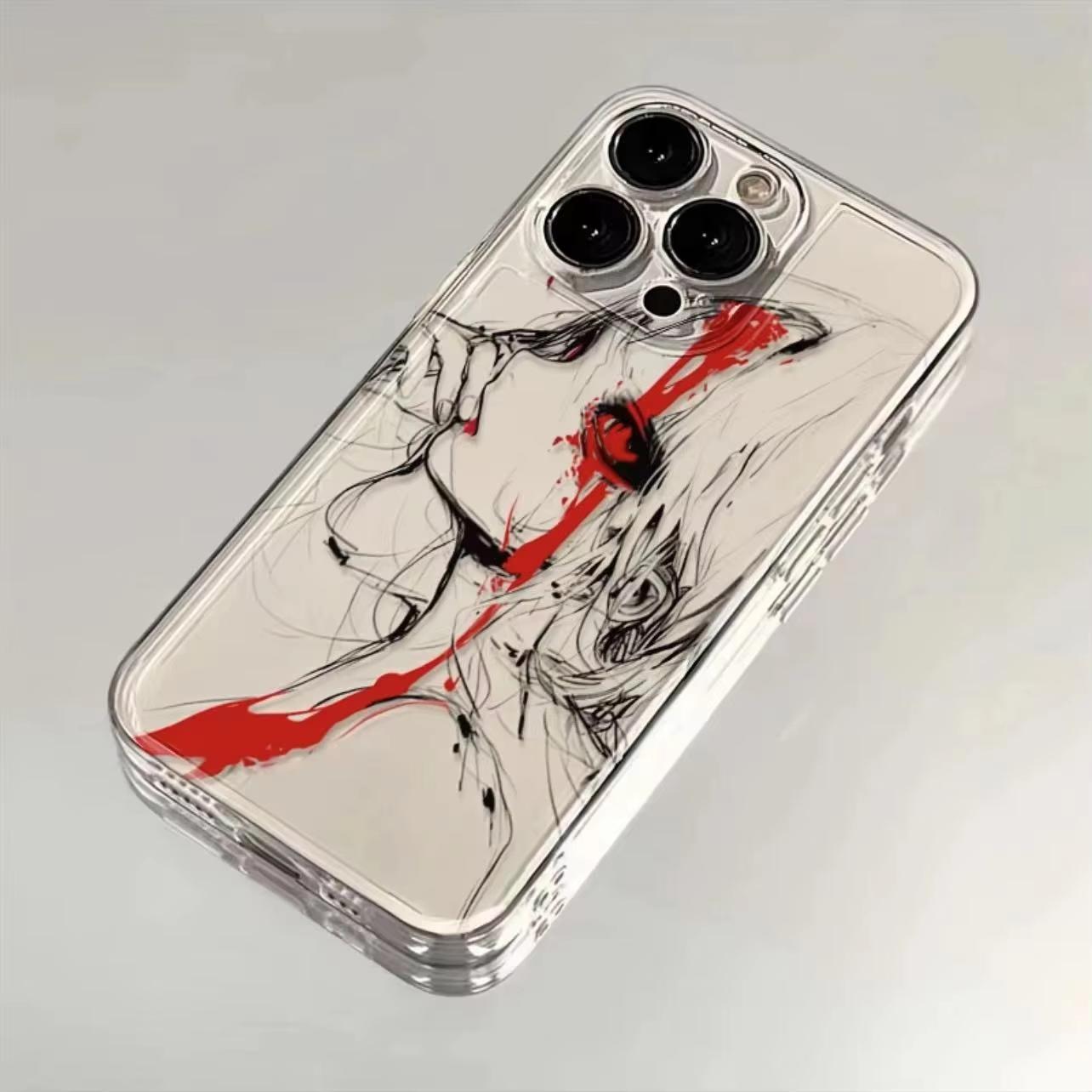 

Japanese Punk Anime Girl Phone Case For Samsung Galaxy S26 S25 Ultra S24 S23 FE S22 S21 Plus S20 A73 Clear Bumper Cover Galaxy S20 Ultra