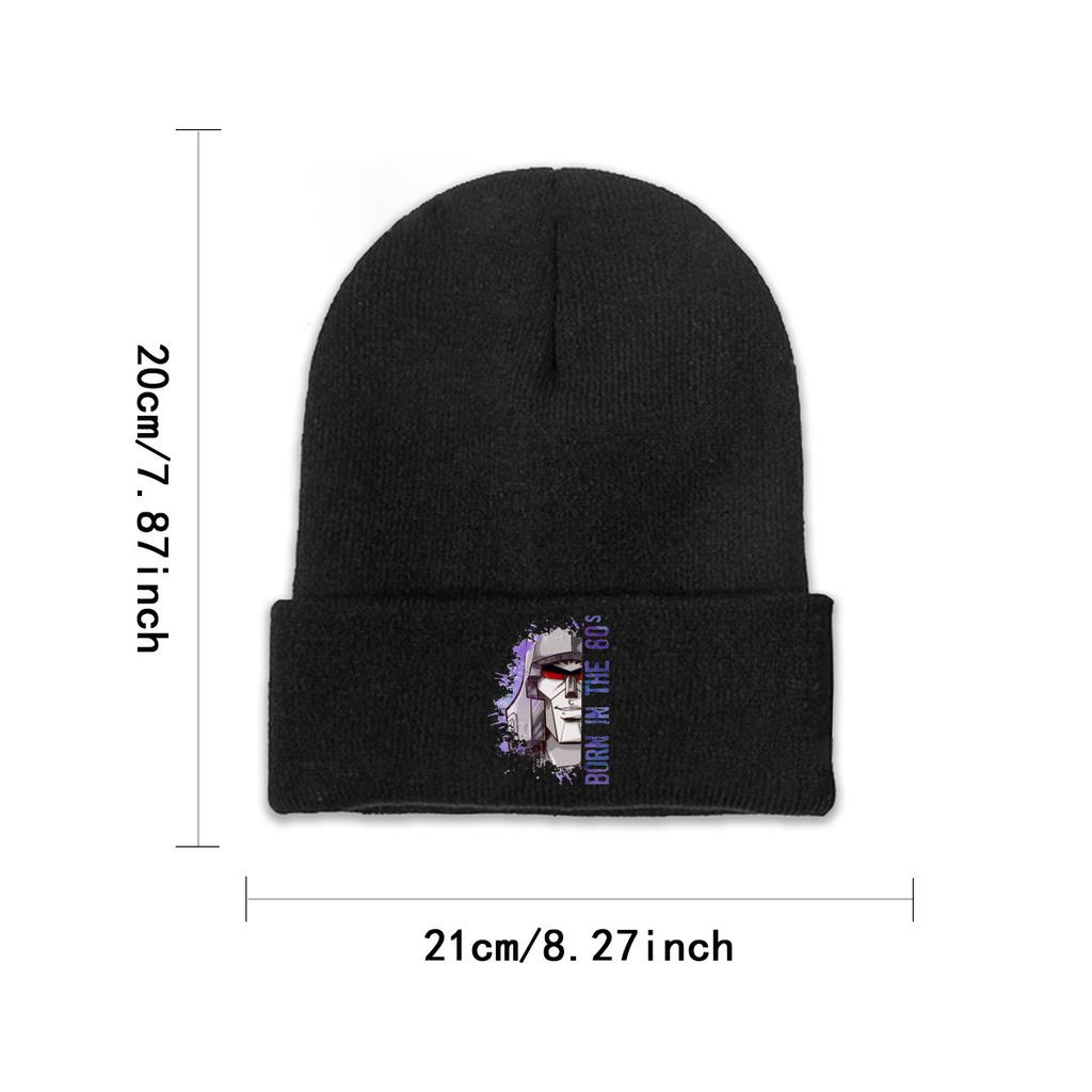 UFO Robot Grendizer Anime Knitted Hat for Women Unisex Skullies Beanies Winter Hat Megatron 60s Casual Caps