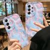 Phone Case: 2D Flat Samsung Galaxy A34 A35 M05 M06 S20 S22 S21 FE Plus 5G Protective Case, Pink and Blue Puffy Stars, Christmas and Halloween Gift