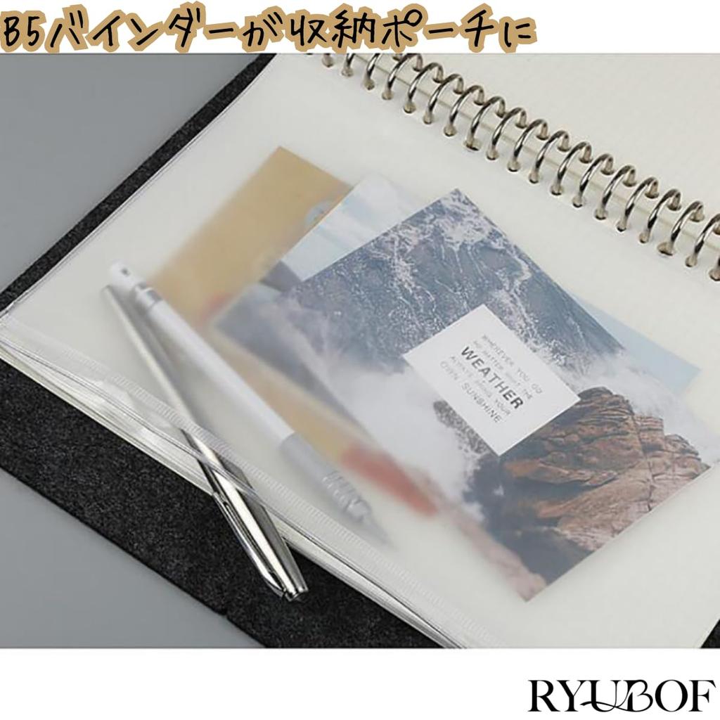 Zippered Pocket B5 Clear Clear Zippered Receipt Zipper Convenient Storage Binder, 26-hole File, Pockets, Pockets, File, Loose-leaf File, Refill,