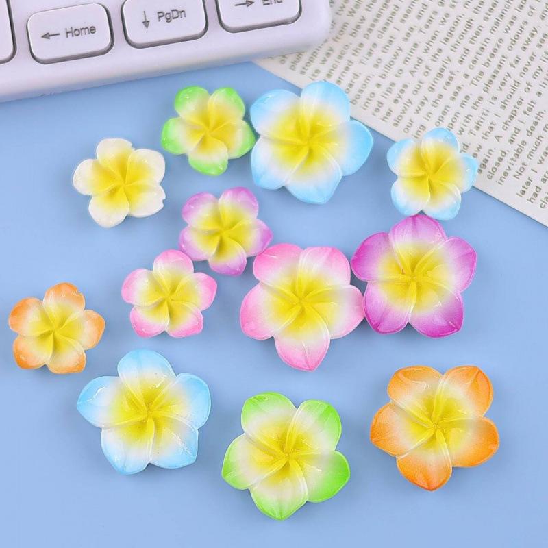 Colorful Plumeria Resin Charms: DIY Cream Glue Accessories for Crocs, Hair Clips, Earrings, Phone Cases