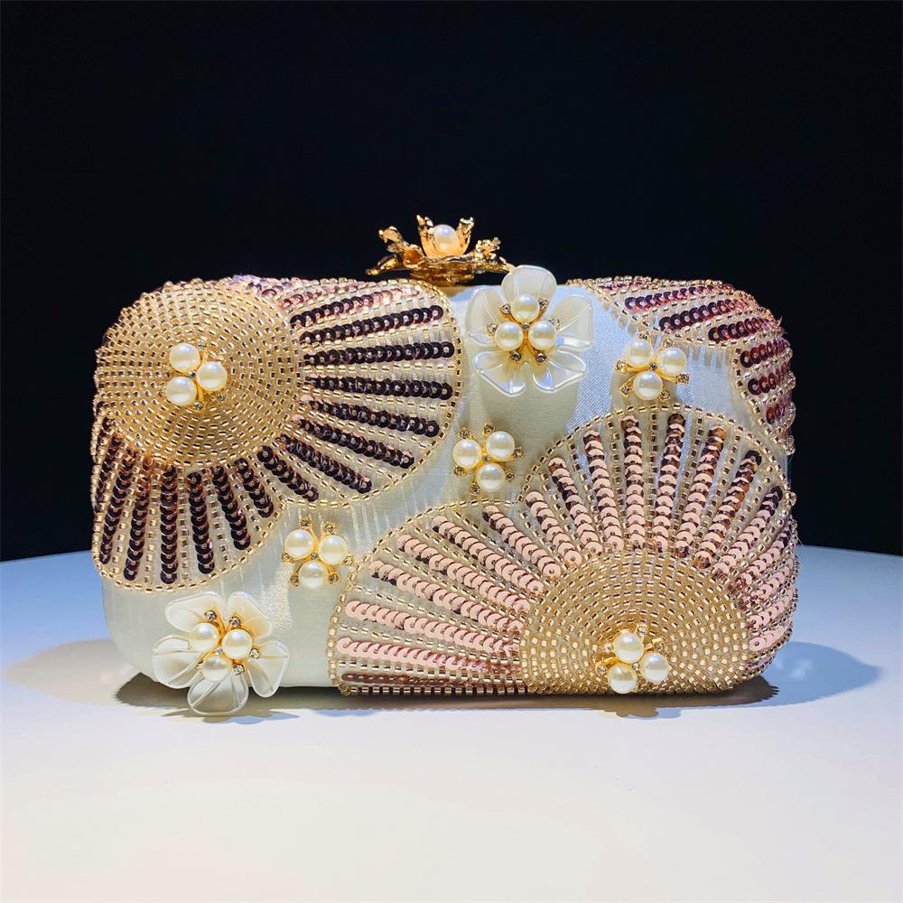 

Glitter Sequins Exquisite Clutch Purse Beads Beaded Luxury Women Handbag Fashion Floral Evening Bag Wedding Party Banquet Bag