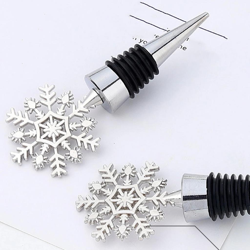 1pc Stainless Steel Red Wine Bottle Stopper, Snowflake Shaped Metal Bottle Stopper, Bar Accessory