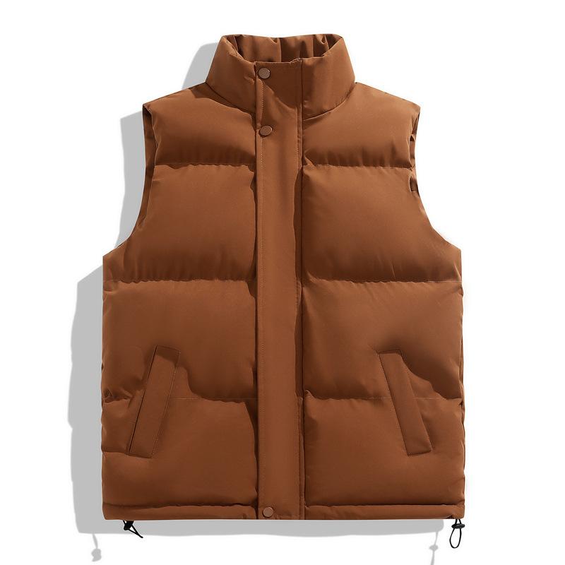 Autumn and Winter New Cotton Vest Hong Kong Style Men's Tide Brand Loose Men's Vest Solid Color Simple Vest Versatile Loose