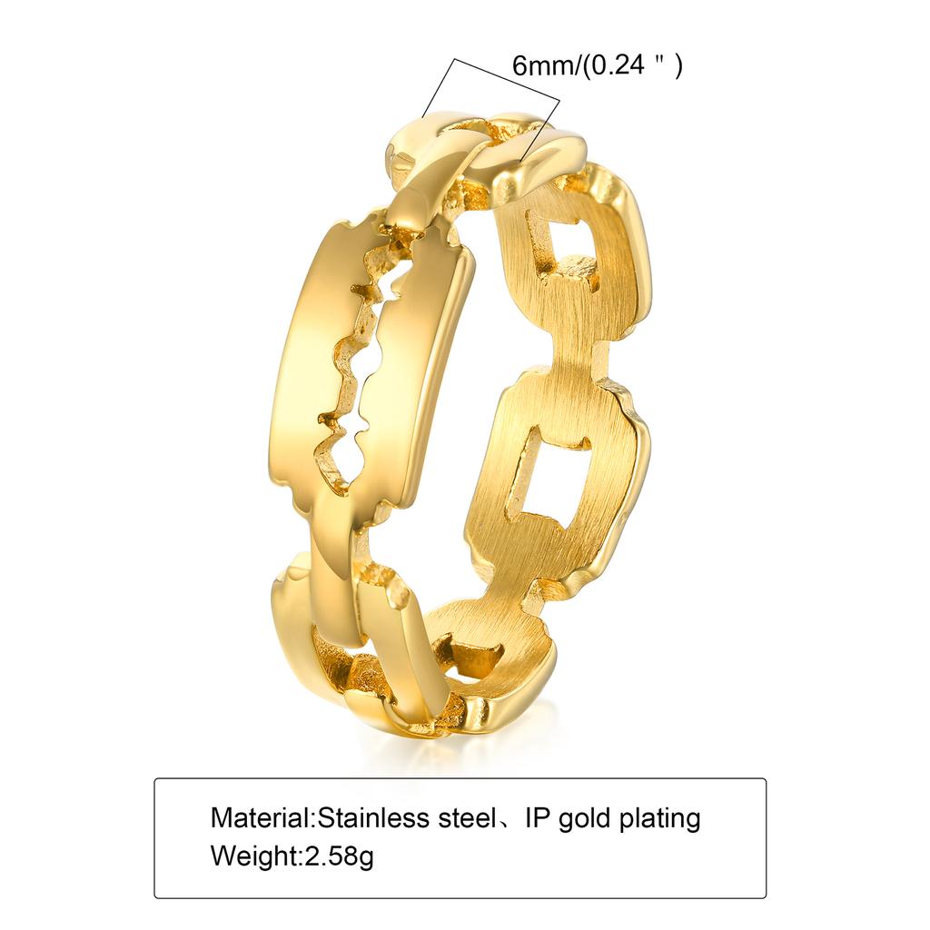 Unique Men Ring, Razor Blade Ring. Stainless Steel Unisex Blade Ring Zircon for Men's Women's