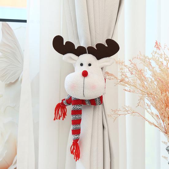 Yousheng Świąteczna Klamra do Zasłon 3D Mikołaj Bałwan Renifer Lalka Kreskówkowa Zapięcie do Zasłon do Salonu Domu Hotelu Dekoracja Okna