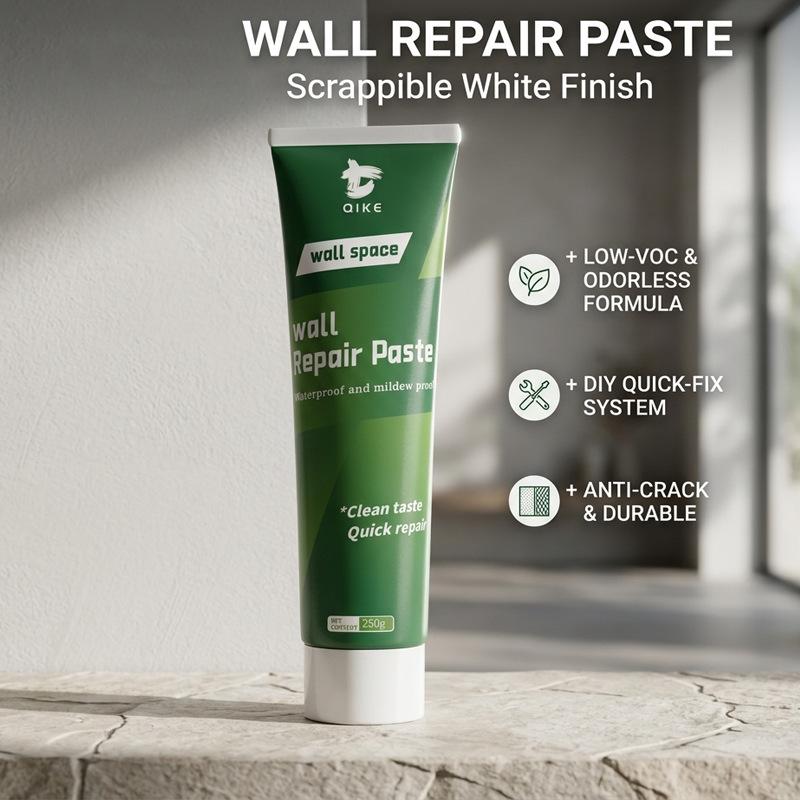 Large Roller White Latex Paint for Interior Wall Repair - Odorless, Water-Based Coating with Small Roller Included