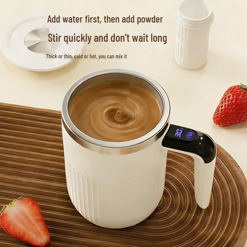 2026 Electric Mixing Mug with Temperature Display – Perfect for Coffee, Smoothies, Tea, and Travel.