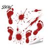 Immersive Horror Party Supplies Halloween Stickers, with Spooky Handprints Footprints Printed, PVC Scary Footprint Decals Self-adhesive Decals,