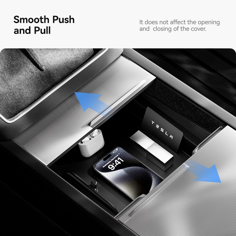 YZ For Tesla Storage Box Model 3 Y YL Highlang Juniper Center Console Armrest TPE Hidden Box Organizer Car Interior Accessories