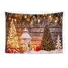 Reusable Xmas Wall Decor Christmas Tapestry, Winter Snow Scene Backdrop, Tree Fireplace Backdrop Hanging Tapestry for Bedroom Living Room Holiday