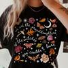 Granddaughters of Witches Comfort Colors Shirt and Kids Tshirt: Witchy Floral Fall Leaves