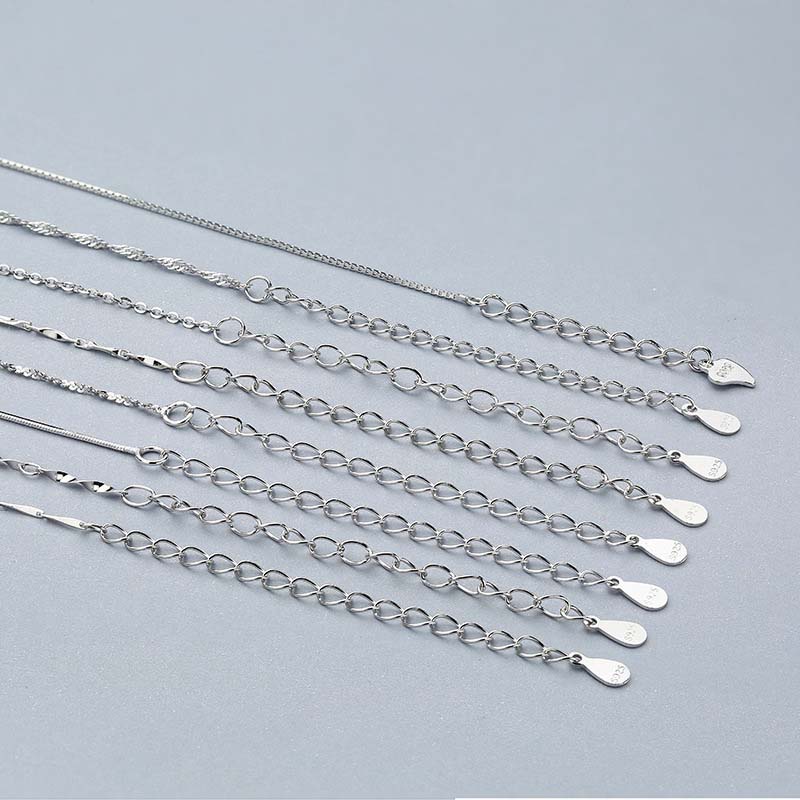 1pcs Genuine 925 Silver Singapore Box Snake Chain Necklace for Woman 40+5/40/45cm Basic Chain fit Pendant DIY Jewelry