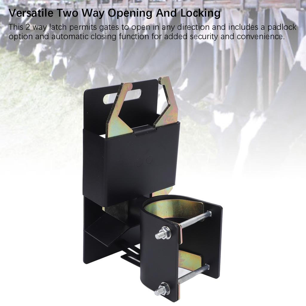 2 Way Lockable Gate Latch Steel Zinc Heavy Duty Farm Fence Gate Latch Livestock Cattle Gate Latch Hardware for Ranches Horse Corrals
