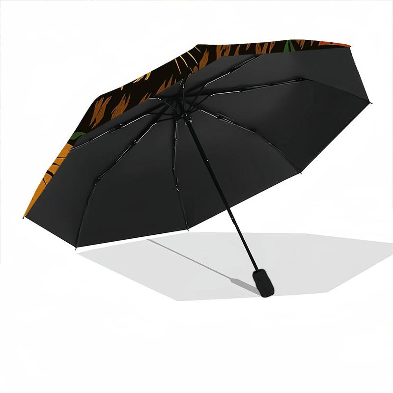 1PC Lion Flowers Automatic Folding Umbrella, Portable & Foldable Design with 8 Ribs, 08