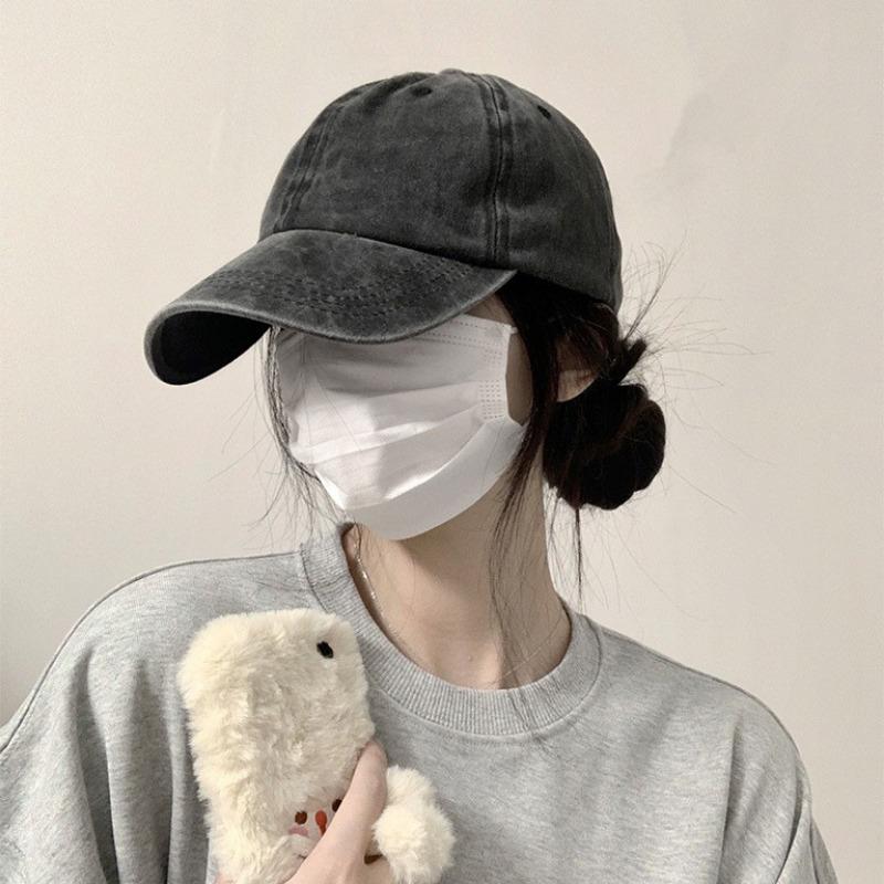 Washed Peaked Cap Men's Enlarged and Deepened Baseball Cap Autumn and Winter Old Cowboy Spring and Autumn Hat Women Show a Small Soft Top