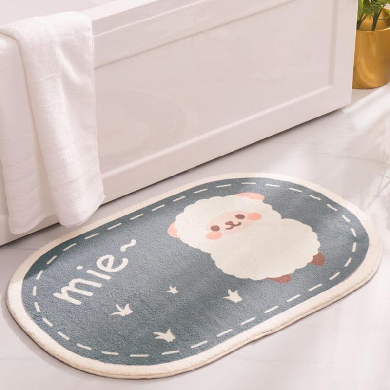 Bathroom Mat Soft Plush Small Carpet Non-Slip Microfiber Doormat