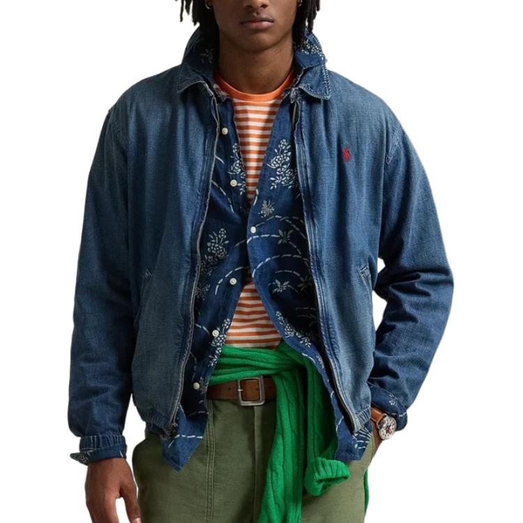 

Polo Ralph Lauren Однотонная джинсовая куртка с длинным рукавом и логотипом Мужские куртки Темно-синий 710956618-001 XL