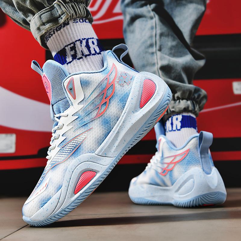 Chaussures de basket en maille antidérapantes, résistantes à l'usure et amortissantes, chaussures de compétition professionnelles réelles, collégiens, chaussures de sport, hommes