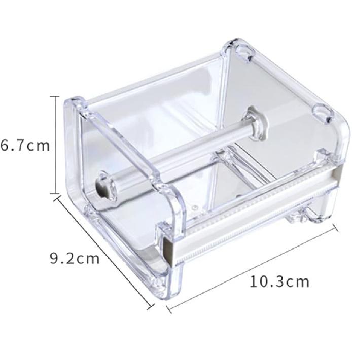 2 Pack Washi Tape Dispenser Cutter Transparent Acrylic Visible Roll Tape Holder Storage Desktop Office Tape Dispensers