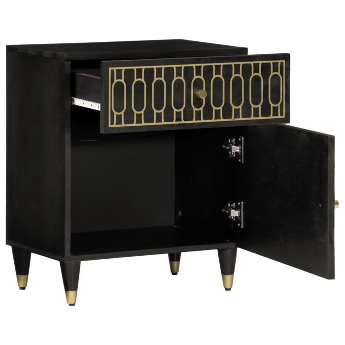 VidaXL Bedside Table 50x33x60 Cm Solid Mango Wood, Cabinet, Bedroom Furniture, Phone Holder, 358328