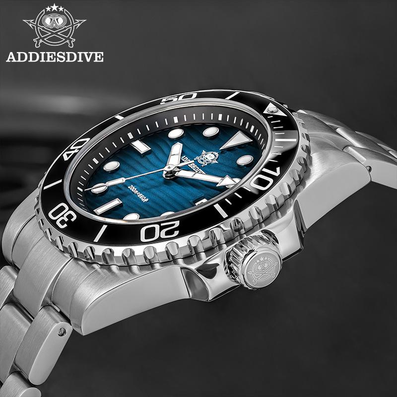 ADDIESDIVE New Watch 41mm Stainless Steel Diving Watches BWG9 Super Luminous 200m Waterproof Classic Quartz Wristwatch For Men