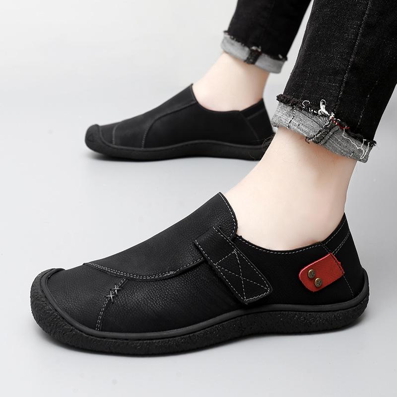 Large Size 2025 Autumn New One-pedal Versatile Doudou Shoes Genuine Leather Soft Sole Non-slip Men's Casual Shoes