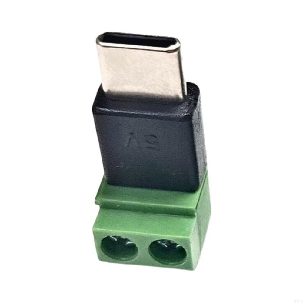 Type C Male 5V to 2 Pin USB C to 2Pin Terminal Adapter Cannot Data Transfer Solderless Plug Crimp Terminal Block