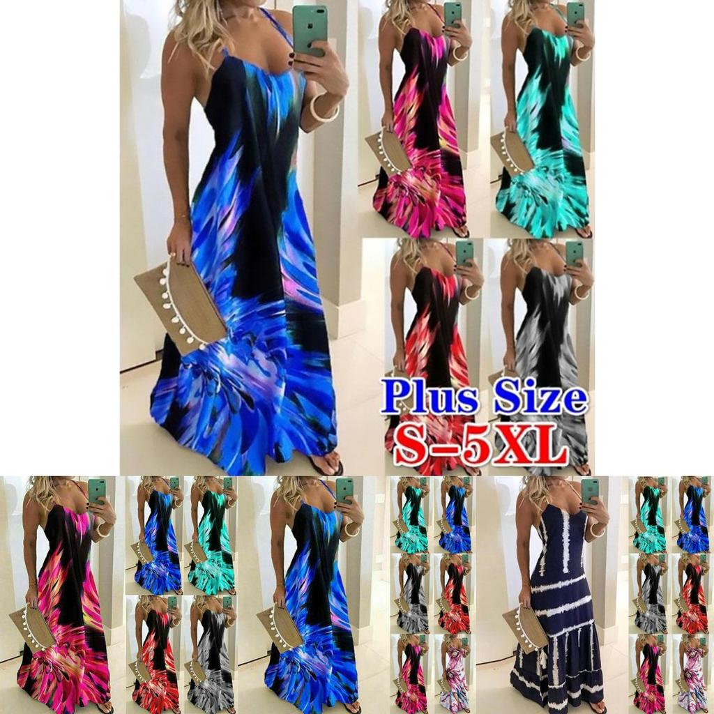 Elegant Women's Summer Strappy Floral Boho Kaftan Dress Perfect For Beach Days