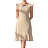 High-end European and American style new plain color small pit strip knee dress femininity high waist loungewear