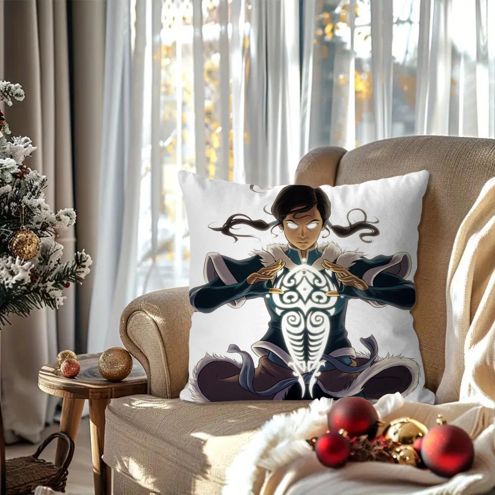 

The L-Legend of K-Korra Animation Pillow Case Square Pillow Bedroom Sofa Leisure ComfortCushionLiving Room Home Decoration 40X40 16x16Inch