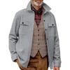 Men's Casual Plus Velvet Lapel Top Single Breasted Double Pocket Solid Color Slim Fit Jacket
